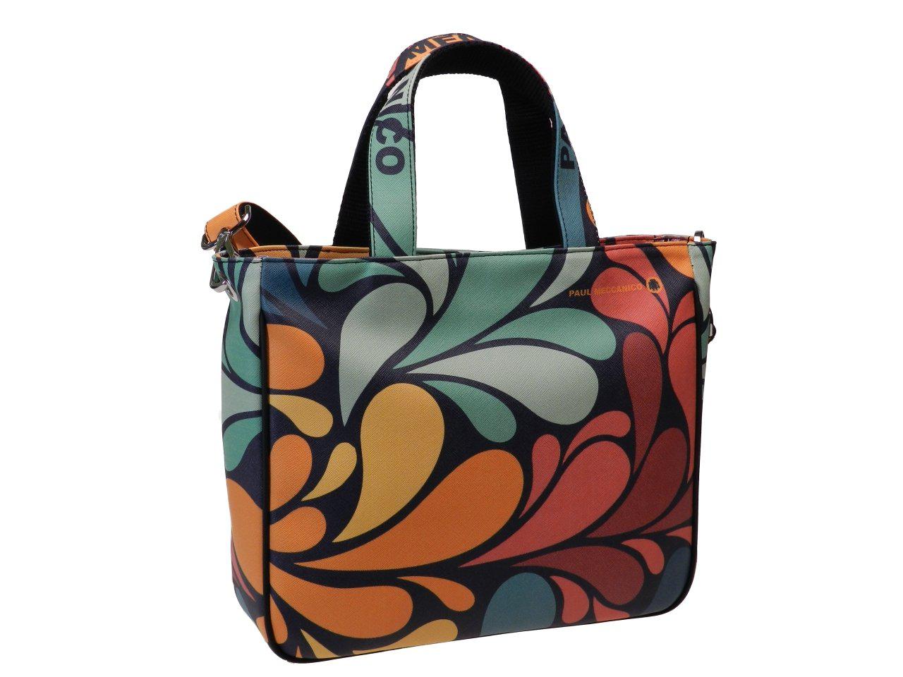 TOTE BAG MULTICOLOR 70'S STYLE. GLAM MODEL MADE OF CRUELTY FREE LEATHER. - Unique Pieces Paul Meccanico