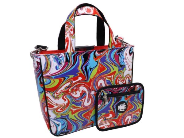 TOTE BAG MULTICOLOR ABSTRACT PRINT. MODEL GLAME MADE OF LORRY TARPAULIN. - Unique Pieces Paul Meccanico
