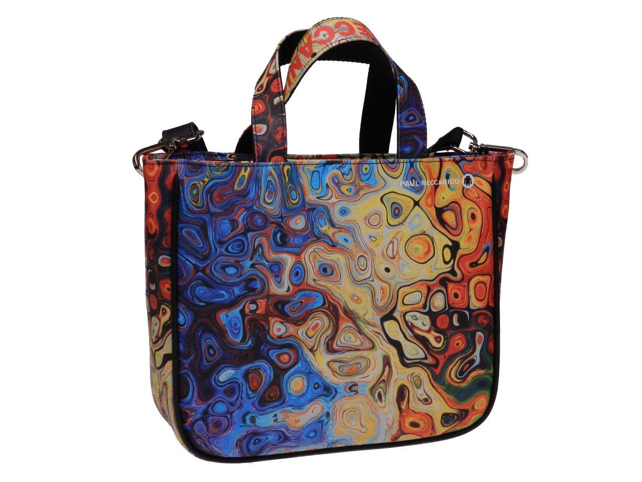 TOTE BAG MULTICOLOR ABSTRACT FANTASY. GLAM MODEL MADE OF SOFT SYNTETHIC LEATHER. - Unique Pieces Paul Meccanico