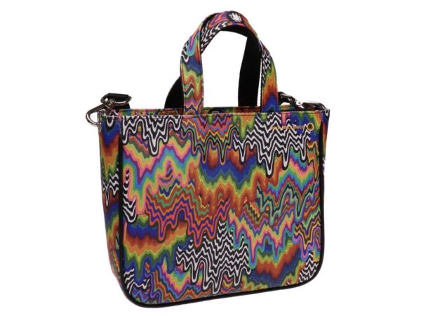 TOTE BAG MULTICOLOR ABSTRACT FANTASY. GLAM MODEL MADE OF SOFT SYNTETHIC LEATHER. - Unique Pieces Paul Meccanico