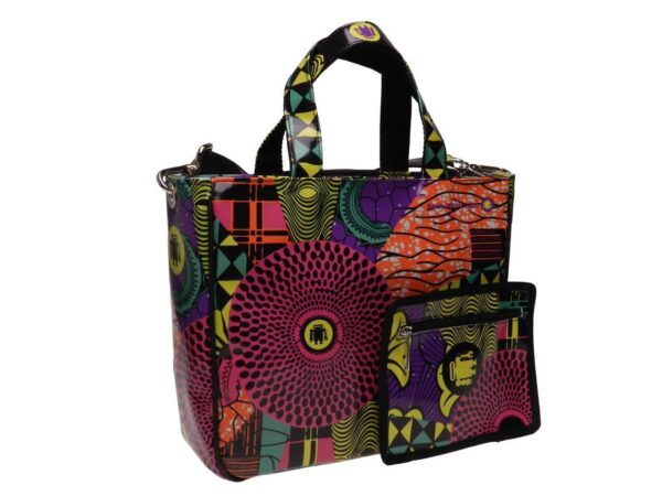 TOTE BAG MULTICOLOR AFRO FANTASY. GLAM MODEL MADE OF LORRY TARPAULIN. - Unique Pieces Paul Meccanico