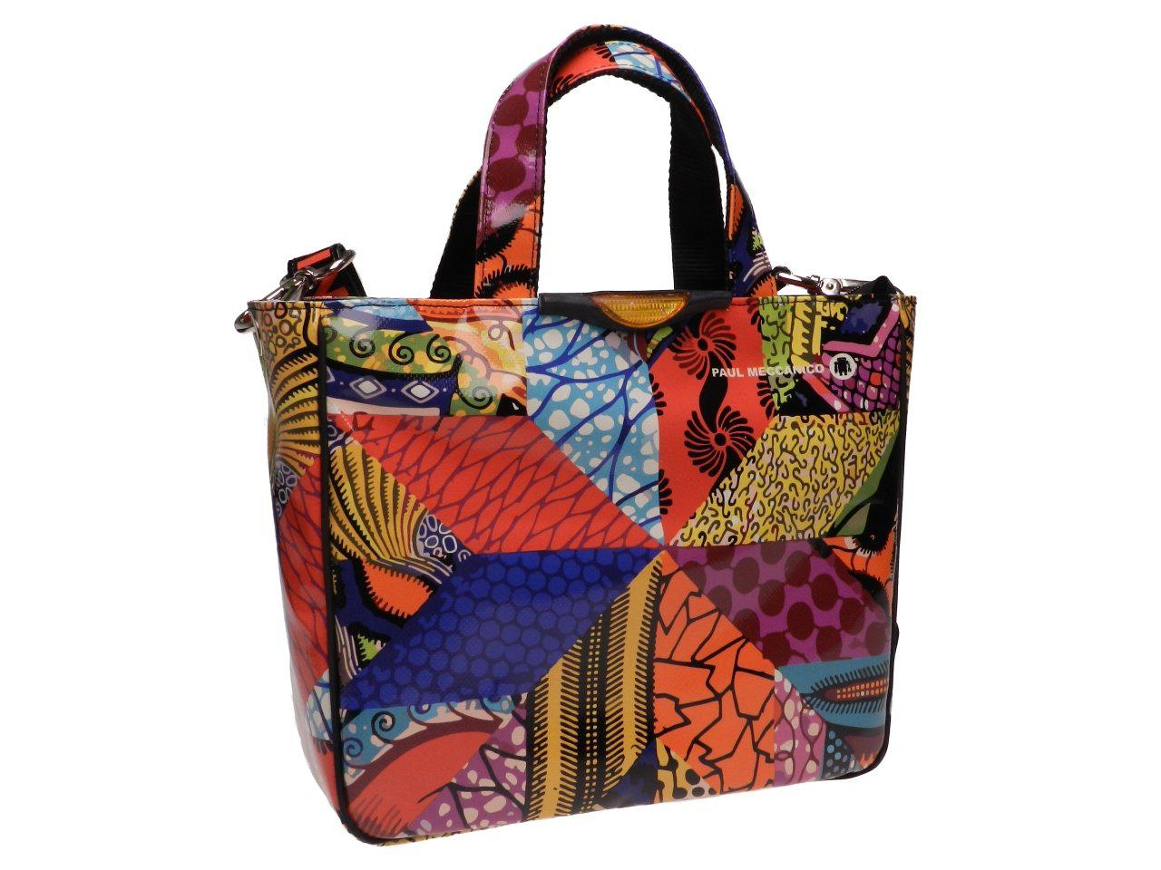 TOTE BAG MULTICOLOR AFRO FANTASY. GLAM MODEL MADE OF LORRY TARPAULIN. - Unique Pieces Paul Meccanico