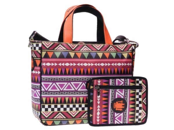 TOTE BAG MULTICOLOR ETHNIC FANTASY. GLAM MODEL MADE OF CRUELTY FREE LEATHER. - Unique Pieces Paul Meccanico
