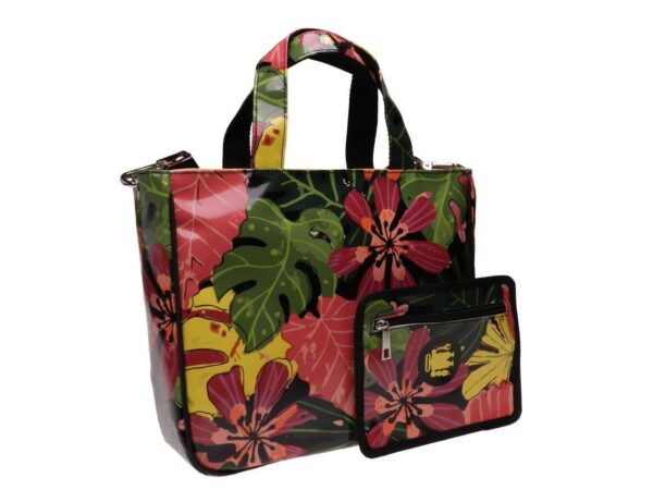 TOTE BAG MULTICOLOR FLORAL FANTASY. GLAM MODEL MADE OF LORRY TARPAULIN. - Unique Pieces Paul Meccanico
