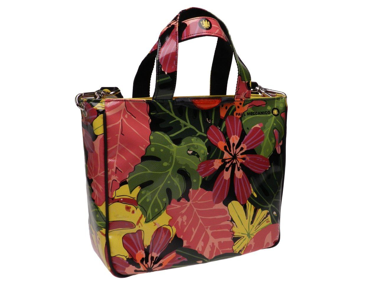 TOTE BAG MULTICOLOR FLORAL FANTASY. GLAM MODEL MADE OF LORRY TARPAULIN. - Unique Pieces Paul Meccanico
