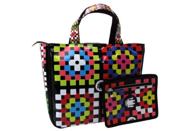 TOTE BAG MULTICOLOR GEOMETRIC FANTASY. GLAM MODEL MADE OF LORRY TARPAULIN. - Unique Pieces Paul Meccanico