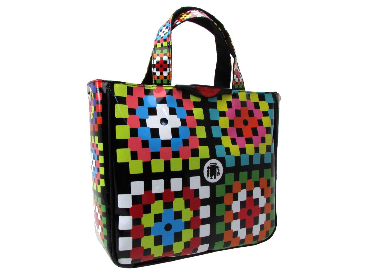 TOTE BAG MULTICOLOR GEOMETRIC FANTASY. GLAM MODEL MADE OF LORRY TARPAULIN. - Unique Pieces Paul Meccanico