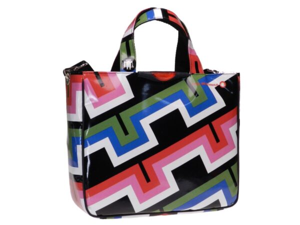 TOTE BAG MULTICOLOR GEOMETRIC FANTASY. GLAM MODEL MADE OF LORRY TARPAULIN. - Unique Pieces Paul Meccanico