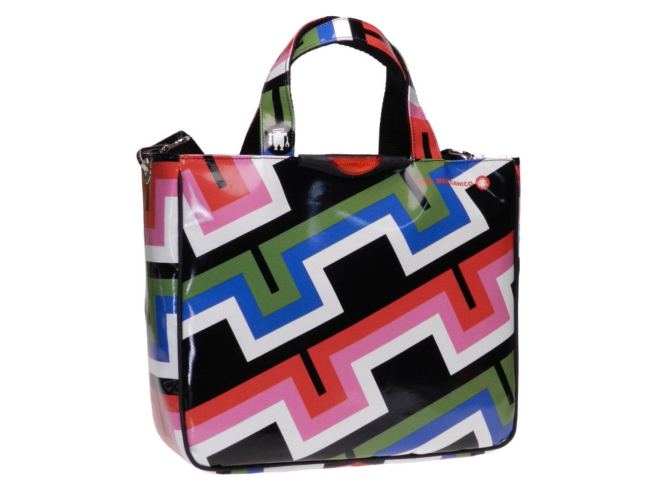 TOTE BAG MULTICOLOR GEOMETRIC FANTASY. GLAM MODEL MADE OF LORRY TARPAULIN. - Unique Pieces Paul Meccanico