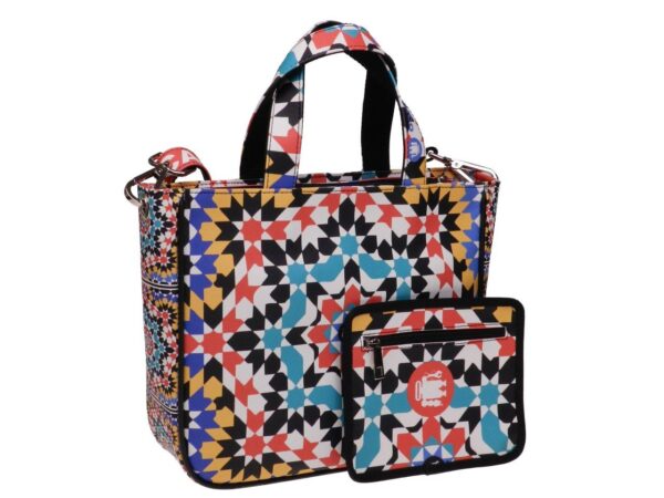 TOTE BAG MULTICOLOR MAJOLICA FANTASY. GLAM MODEL MADE OF SOFT SYNTETHIC LEATHER. - Unique Pieces Paul Meccanico