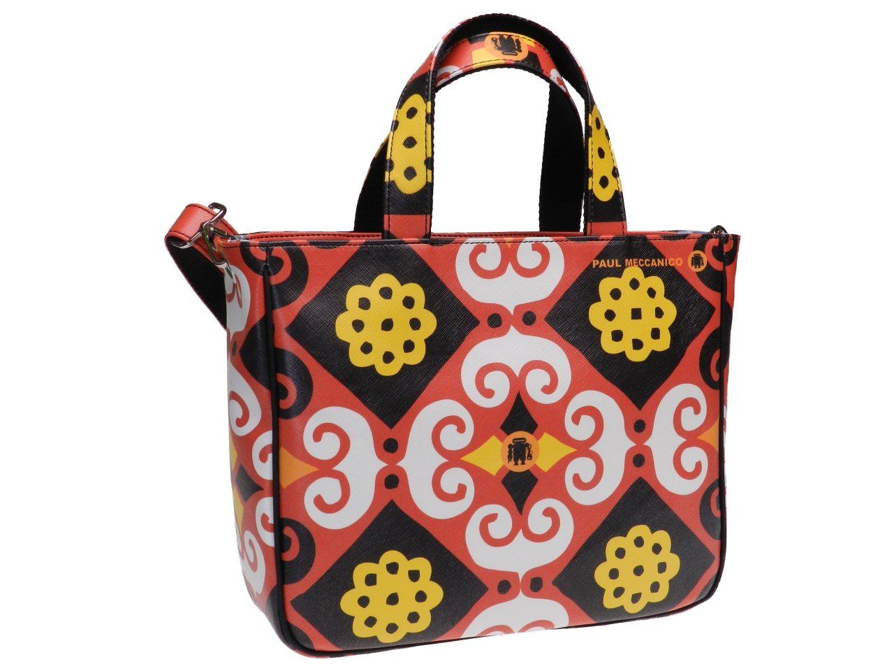 TOTE BAG MULTICOLOR MAJOLICA FANTASY. GLAM MODEL MADE OF SOFT SYNTETHIC LEATHER. - Unique Pieces Paul Meccanico
