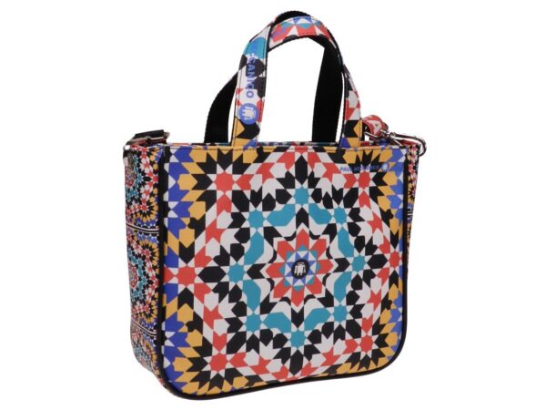 TOTE BAG MULTICOLOR MAJOLICA FANTASY. GLAM MODEL MADE OF SOFT SYNTETHIC LEATHER. - Unique Pieces Paul Meccanico