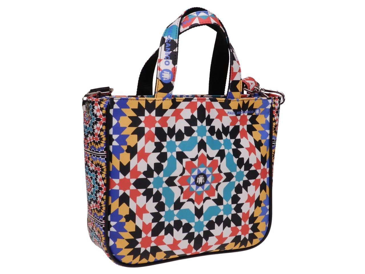 TOTE BAG MULTICOLOR MAJOLICA FANTASY. GLAM MODEL MADE OF SOFT SYNTETHIC LEATHER. - Unique Pieces Paul Meccanico