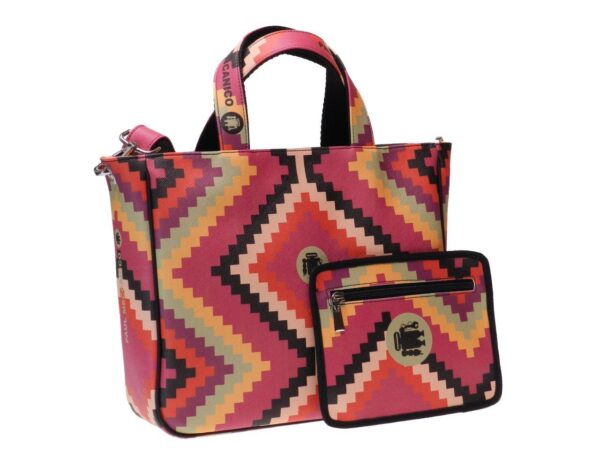 TOTE BAG MULTICOLOR PERUVIAN FANTASY. GLAM MODEL MADE OF CRUELTY FREE LEATHER. - Unique Pieces Paul Meccanico