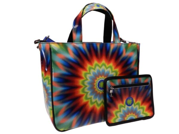 TOTE BAG MULTICOLOR TIE DYE FANTASY. GLAM MODEL MADE OF LORRY TARPAULIN. - Unique Pieces Paul Meccanico
