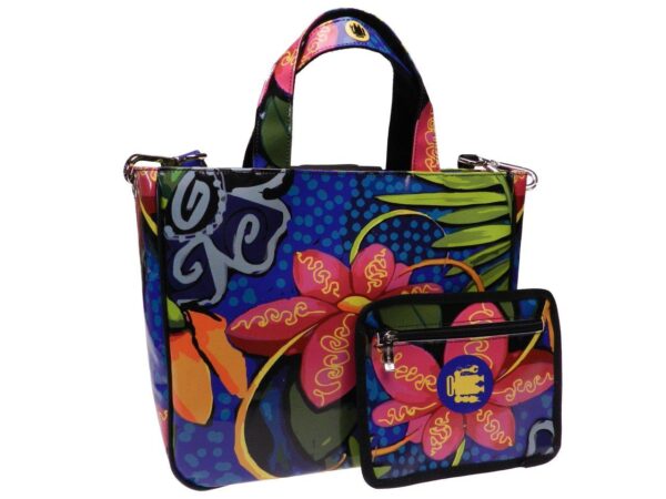 TOTE BAG MULTICOLOR WITH TUCANO IMAGE. GLAM MODEL MADE OF LORRY TARPAULIN. - Unique Pieces Paul Meccanico