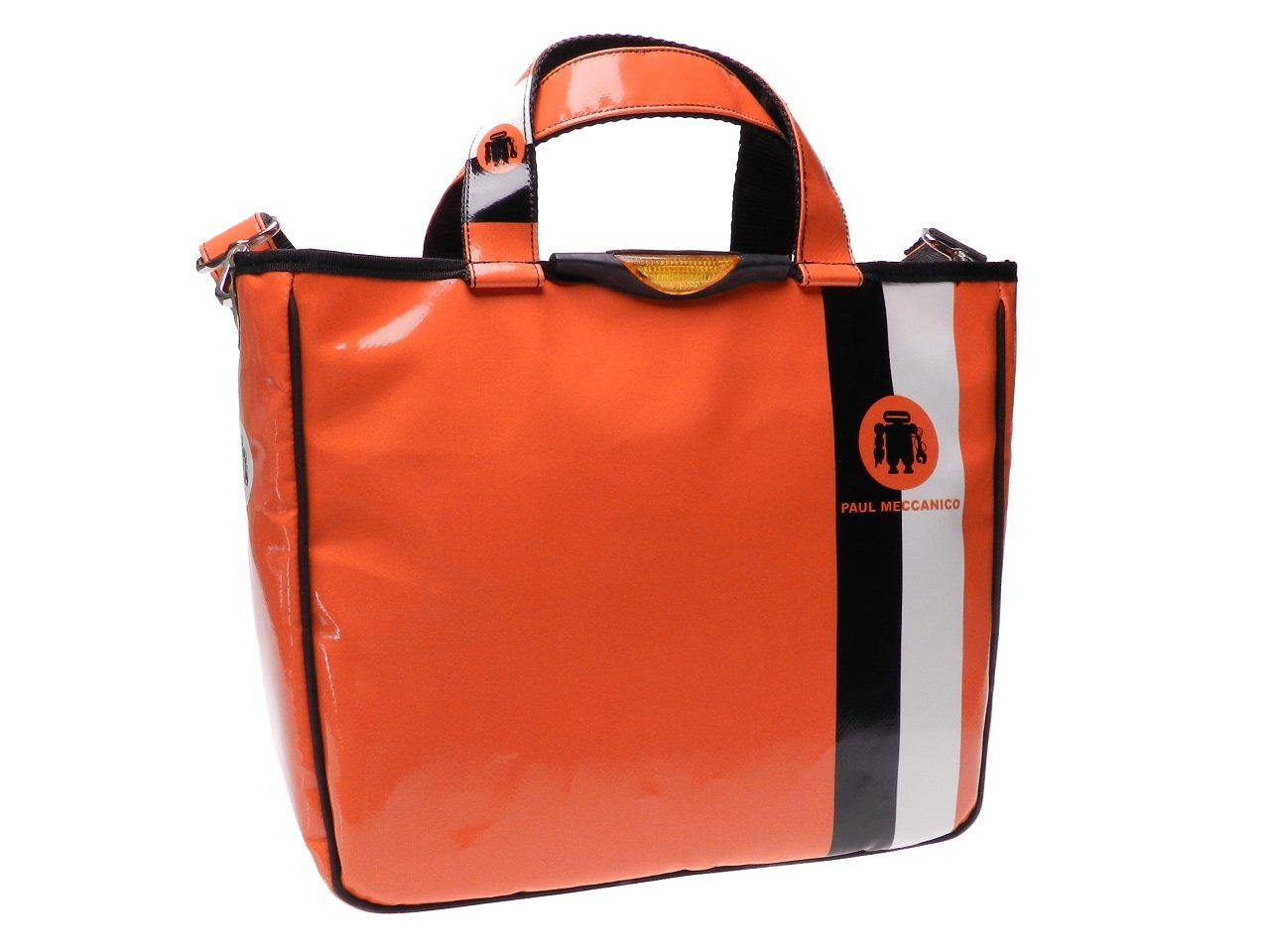 TOTE BAG ORANGE COLOUR. GLAM MODEL MADE OF LORRY TARPAULIN. - Unique Pieces Paul Meccanico
