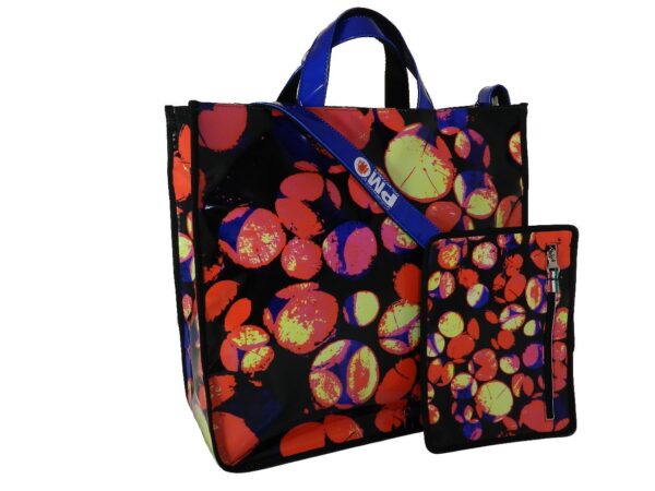 TOTE BAG PAUL MECCANICO. MODEL AIRSTONE BLACK COLOUR PHOTO FANTASY. - Unique Pieces Paul Meccanico