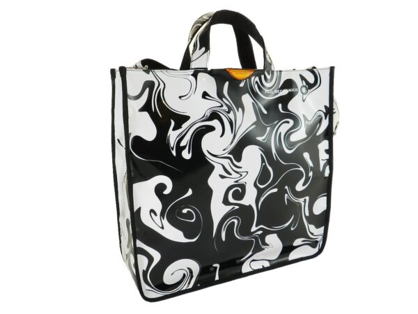 TOTE BAG PAUL MECCANICO. MODEL AIRSTONE BLACK & WHITE COLOUR WITH ABSTRACT FANTASY. - Unique Pieces Paul Meccanico