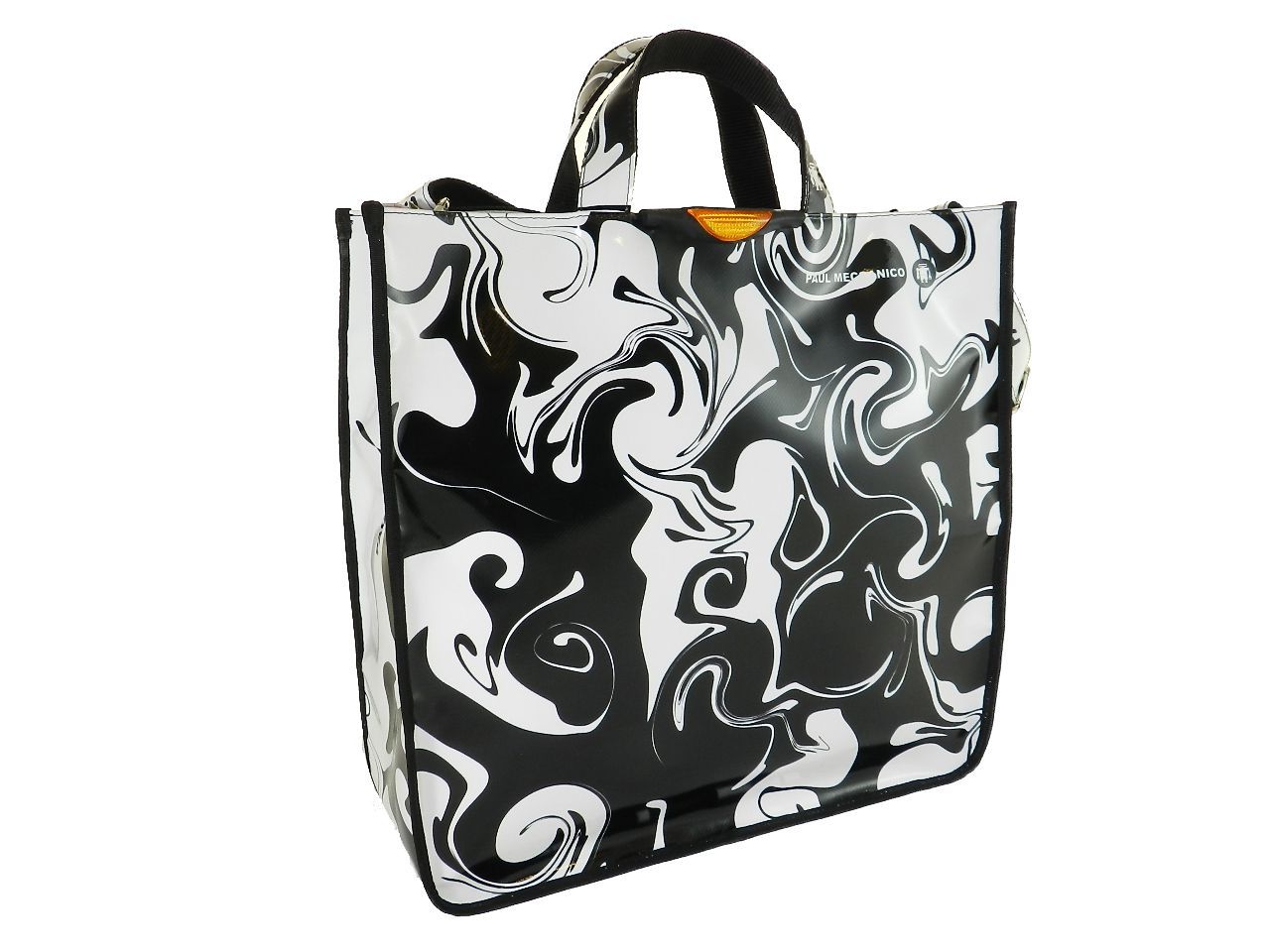 TOTE BAG PAUL MECCANICO. MODEL AIRSTONE BLACK & WHITE COLOUR WITH ABSTRACT FANTASY. - Unique Pieces Paul Meccanico