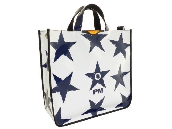 TOTE BAG PAUL MECCANICO. MODEL AIRSTONE BLUE AND WHITE COLOURS WITH STARRY FANTASY. - Unique Pieces Paul Meccanico