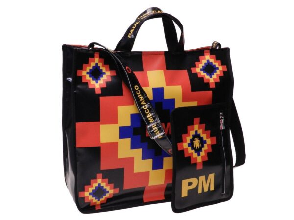 TOTE BAG PAUL MECCANICO. MODEL AIRSTONE COLOUR BLACK FANTASY PIXEL. - Unique Pieces Paul Meccanico