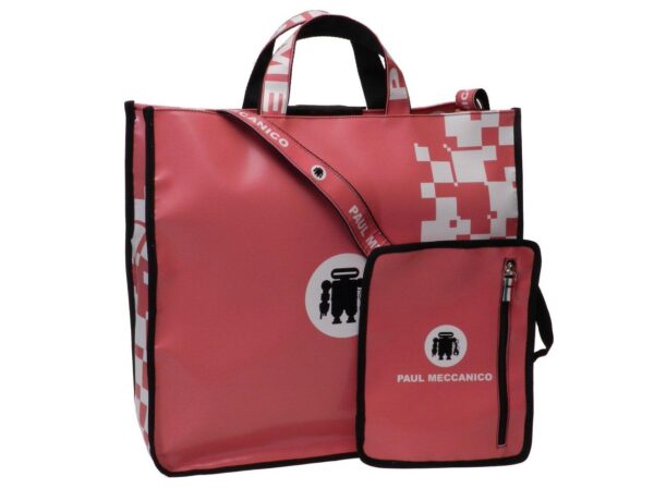TOTE BAG PAUL MECCANICO. MODEL AIRSTONE COLOUR SALMON. - Unique Pieces Paul Meccanico