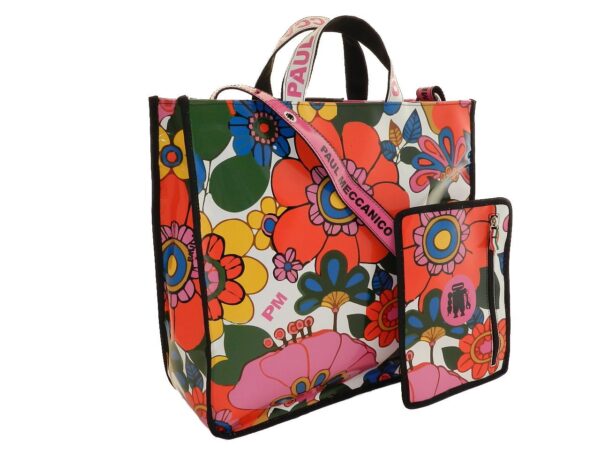 TOTE BAG PAUL MECCANICO. MODEL AIRSTONE FLORAL FANTASY. - Unique Pieces Paul Meccanico