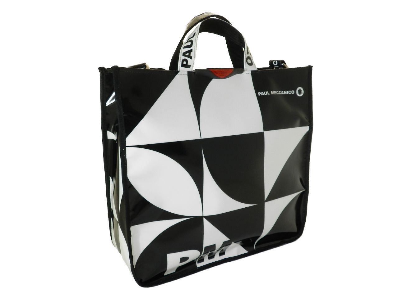 TOTE BAG PAUL MECCANICO. MODEL AIRSTONE GEOMETRIC BLACK AND WHITE FANTASY. - Unique Pieces Paul Meccanico