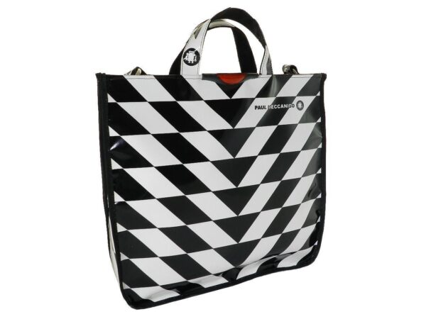 TOTE BAG PAUL MECCANICO. MODEL AIRSTONE GEOMETRIC FANTASY BLACK AND WHITE. - Unique Pieces Paul Meccanico