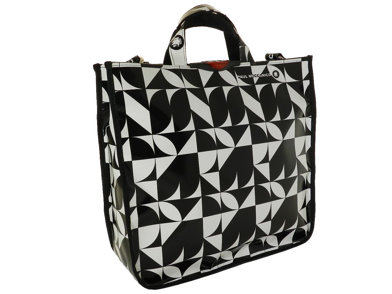 TOTE BAG PAUL MECCANICO. MODEL AIRSTONE OPTICAL BLACK AND WHITE FANTASY. - Unique Pieces Paul Meccanico