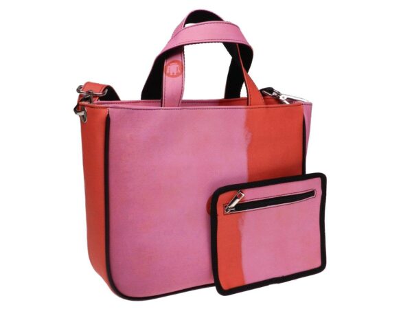 TOTE BAG PINK AND ORANGE COLOURS WITH SHADED EFFECT. GLAM MODEL MADE OF SOFT SYNTETHIC LEATHER. - Unique Pieces Paul Meccanico