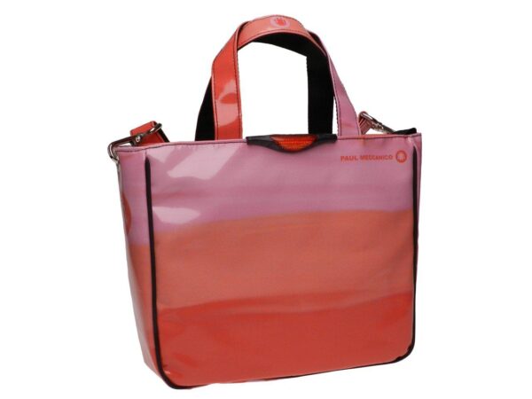 TOTE BAG PINK AND SALMON COLOURS WITH SHADED EFFECT. GLAM MODEL MADE OF LORRY TARPAULIN. - Unique Pieces Paul Meccanico