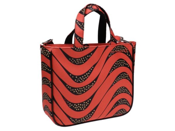 TOTE BAG RED COLOUR AFRO FANTASY. GLAM MODEL MADE OF SOFT SYNTETHIC LEATHER. - Unique Pieces Paul Meccanico