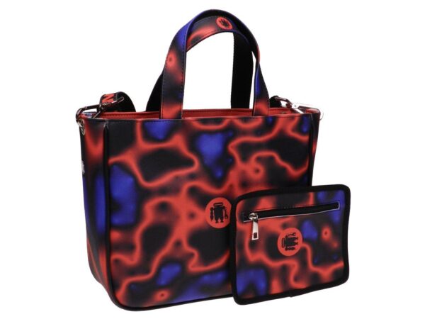 TOTE BAG ROYAL, RED AND BLACK COLOURS TIE DYE FANTASY. GLAM MODEL MADE OF SOFT SYNTETHIC LEATHER. - Unique Pieces Paul Meccanico