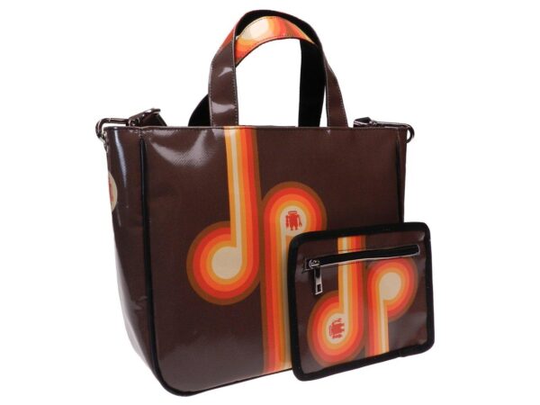 TOTE BAG TAUPE COLOUR 70S STYLE. GLAM MODEL MADE OF LORRY TARPAULIN. - Unique Pieces Paul Meccanico