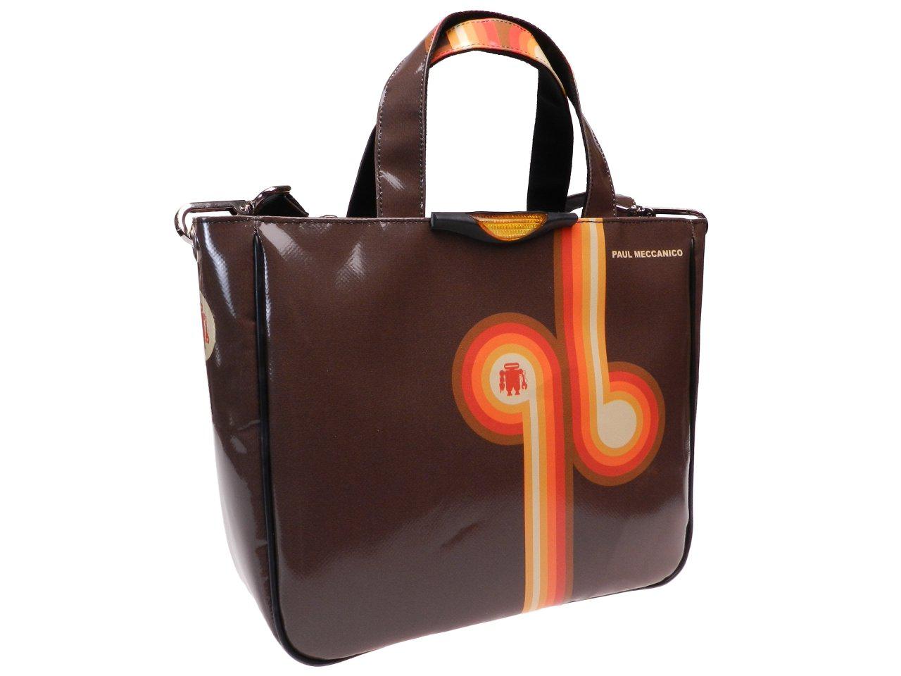 TOTE BAG TAUPE COLOUR 70S STYLE. GLAM MODEL MADE OF LORRY TARPAULIN. - Unique Pieces Paul Meccanico