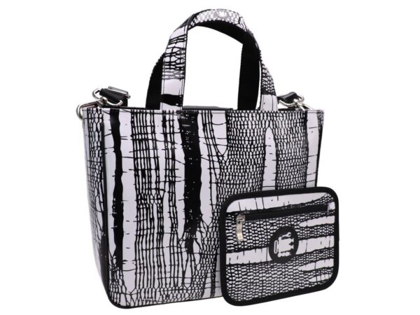 TOTE BAG TAUPE COLOUR NET FANTASY. GLAM MODEL MADE OF LORRY TARPAULIN. - Unique Pieces Paul Meccanico