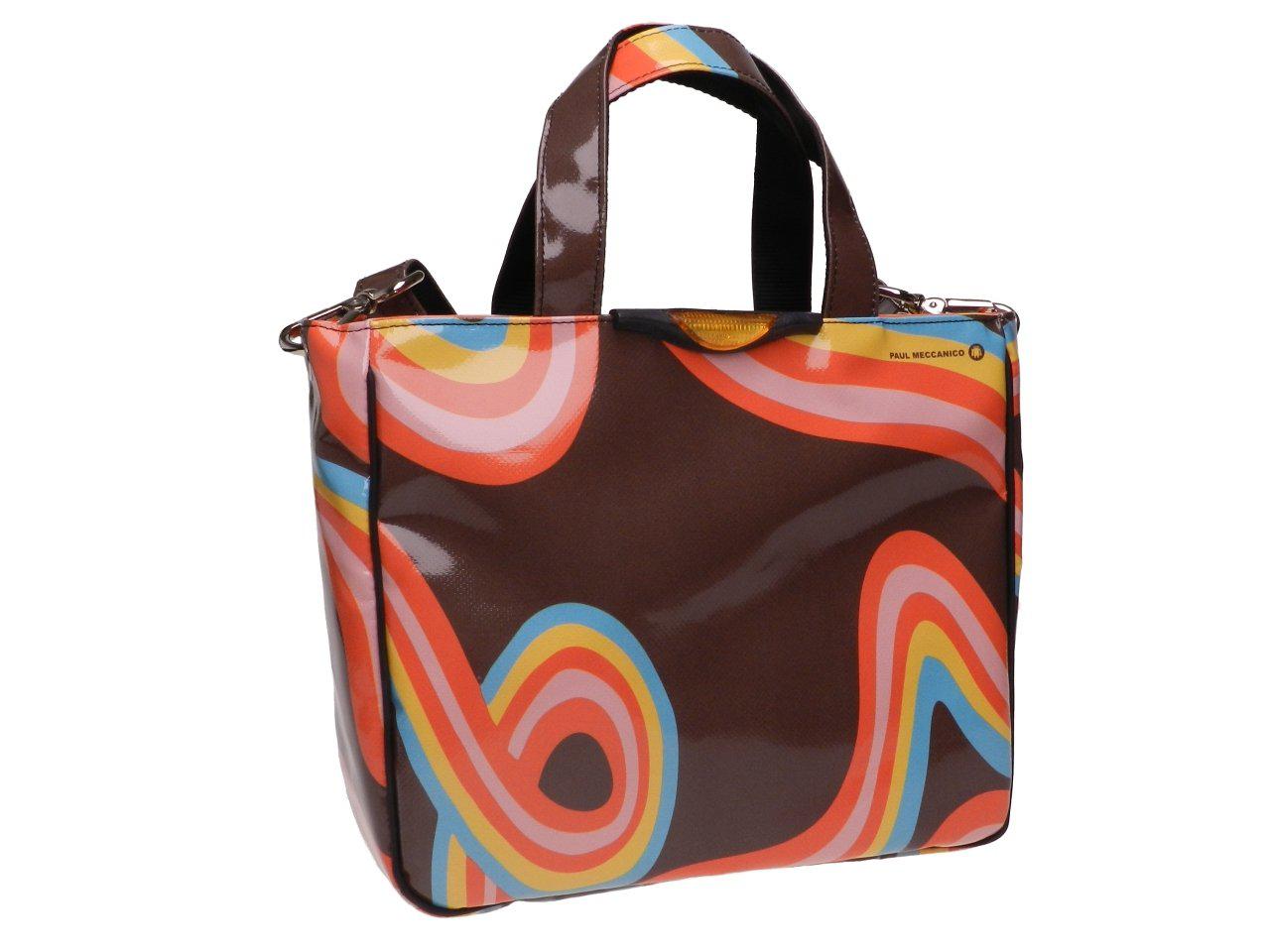 TOTE BAG TAUPE COLOUR WAVE FANTASY. GLAM MODEL MADE OF LORRY TARPAULIN. - Unique Pieces Paul Meccanico