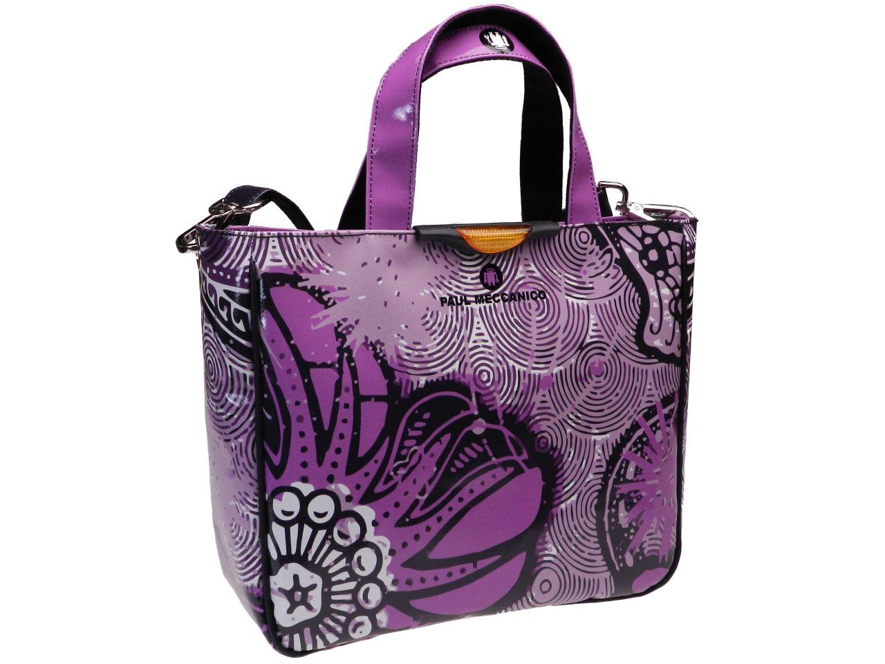 TOTE BAG VIOLET COLOUR AFRO FANTASY. GLAM MODEL MADE OF LORRY TARPAULIN. - Unique Pieces Paul Meccanico
