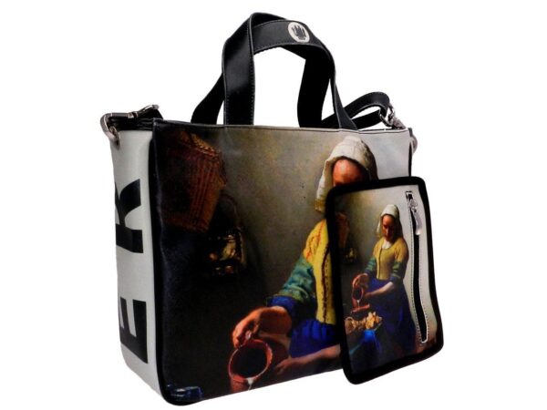 TOTE BAG WITH PAINTER PRINT OF "VAN GOGH". GLAM MODEL MADE OF SOFT SYNTETHIC LEATHER. - Unique Pieces Paul Meccanico