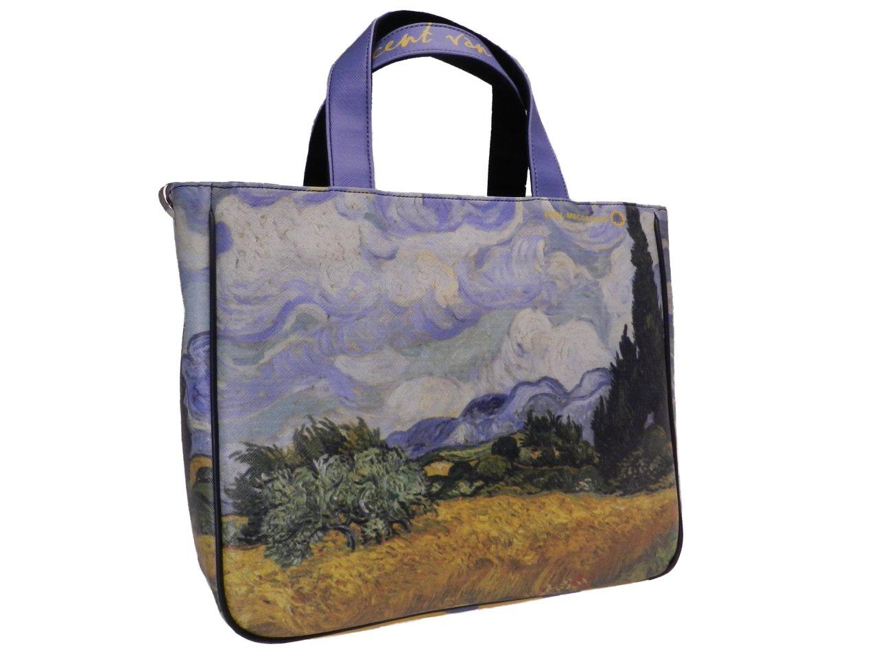 TOTE BAG WITH PAINTER PRINT OF "VAN GOGH" GLAM MODEL MADE OF SOFT SYNTETHIC LEATHER. - Unique Pieces Paul Meccanico