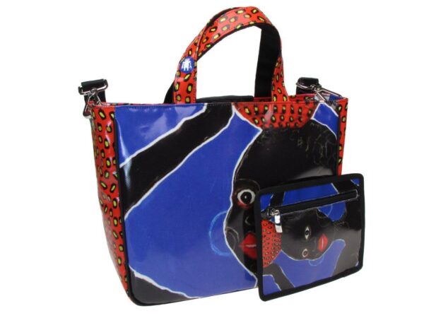 TOTE BAG WITH PRINT "AFRICAN GIRL" OF THE ARTIST PAUL ALBERT DARI. GLAM MODEL MADE OF LORRY TARPAULIN. FREE BOOK "LA PITTURA E' DONNA" - Unique Pieces Paul Meccanico