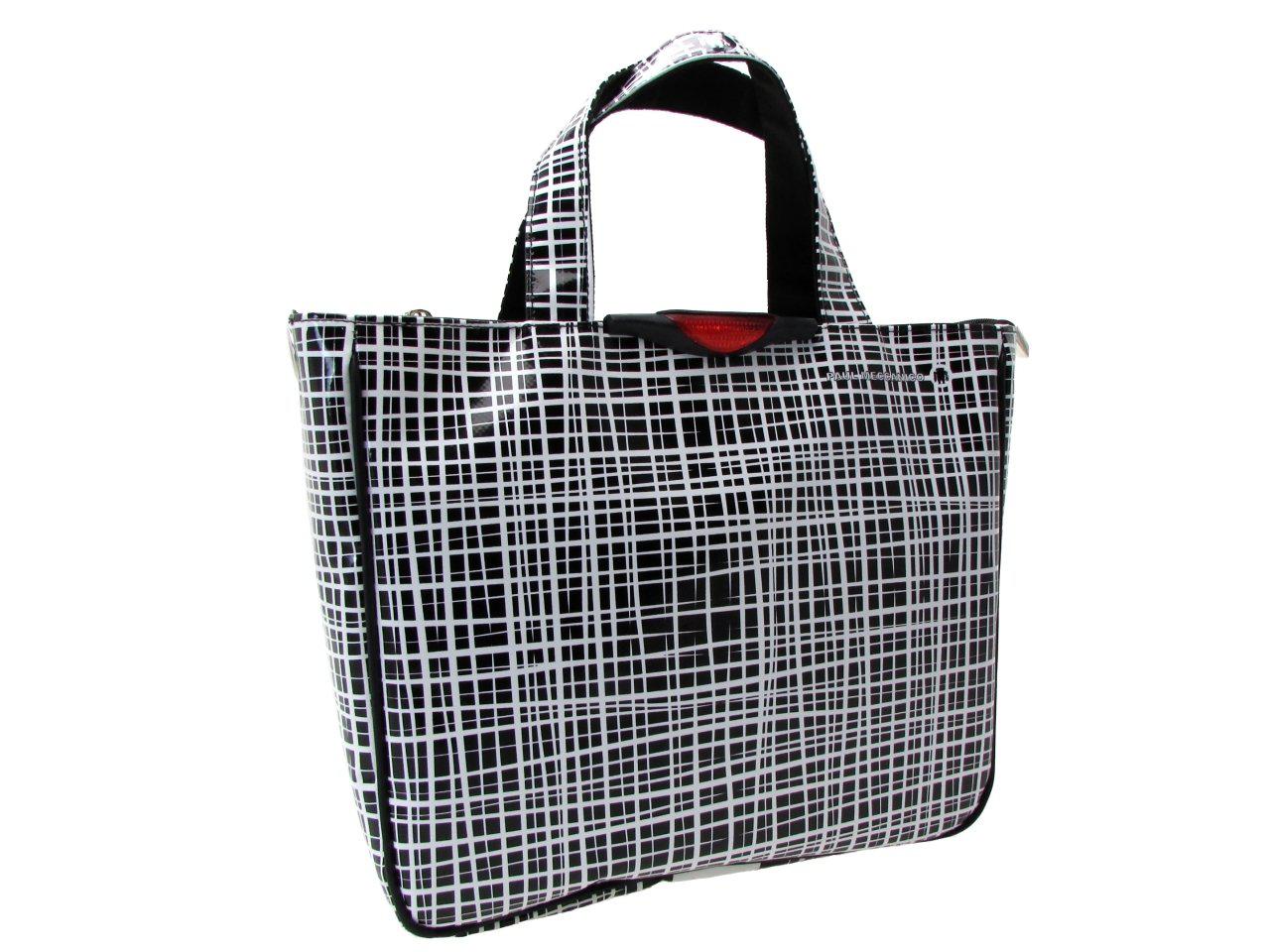 TOTE BLACK AND WHITE COLOURS AFRO FANTASY. GLAM MODEL MADE OF LORRY TARPAULIN. - Unique Pieces Paul Meccanico