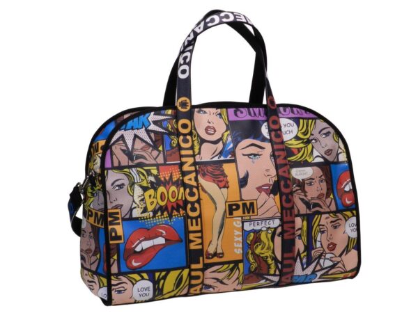 TRAVEL BAG OR SPORTS BAG CARTOON STYLE. RAID MODEL MADE OF CRUELTY FREE LEATHER. - Unique Pieces Paul Meccanico