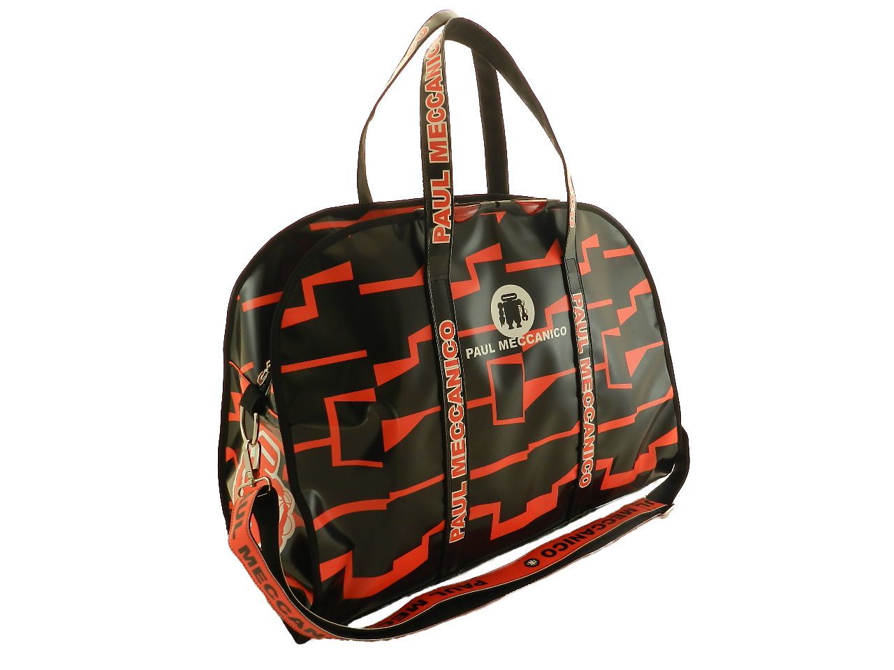 TRAVEL BAG OR SPORTS BAG PAUL MECCANICO. MODEL RAID COLOURS BLACK AND RED. - Unique Pieces Paul Meccanico