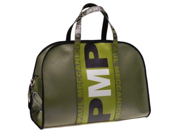 TRAVEL OR SPORTS BAG DARK GREEN COLOUR. RAID MODEL MADE OF SOFT SYNTETHIC LEATHER. - Unique Pieces Paul Meccanico