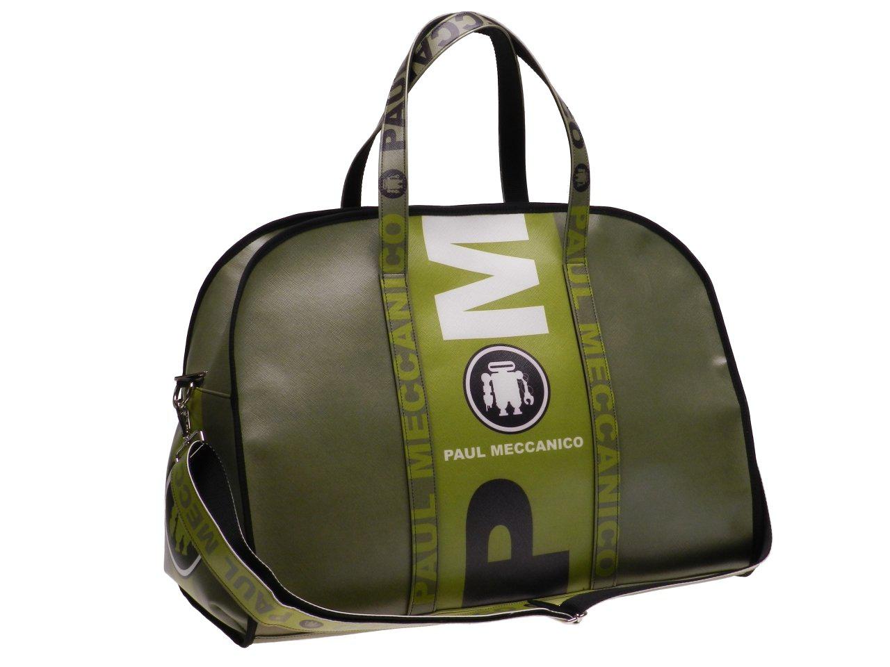 TRAVEL OR SPORTS BAG DARK GREEN COLOUR. RAID MODEL MADE OF SOFT SYNTETHIC LEATHER. - Unique Pieces Paul Meccanico