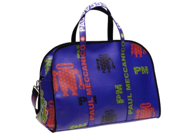 LARGE TRAVEL OR SPORTS BAG ROYAL BLUE. MODEL RAID MADE OF FAUX LEATHER. - Unique Pieces Paul Meccanico