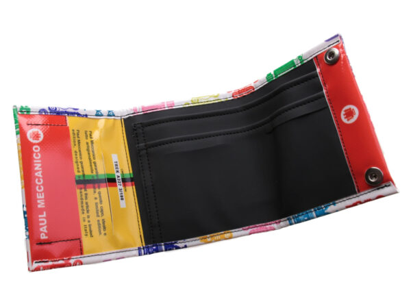 WHITE WOMEN'S WALLET WITH PAUL MECCANICO LOGOS. MODEL TREK MADE OF LORRY TARPAULIN. - Limited Edition Paul Meccanico